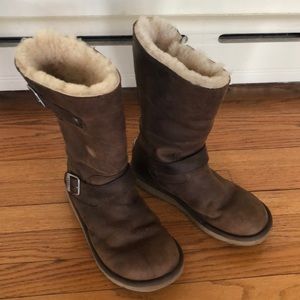 UGG boots barely worn. Leather